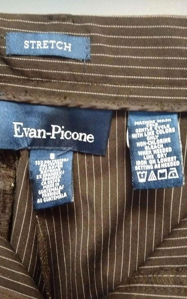 Evan Picone Brown Pinstripe Stretch Pants - Size 8 - photo 4