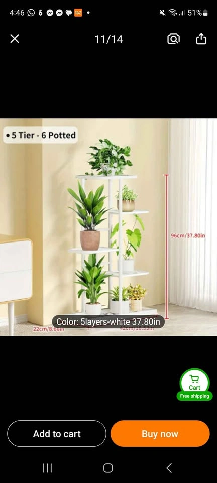 Iron Plant Shelves for Holding Multiple Flower Pots, Suitable fo - photo 4
