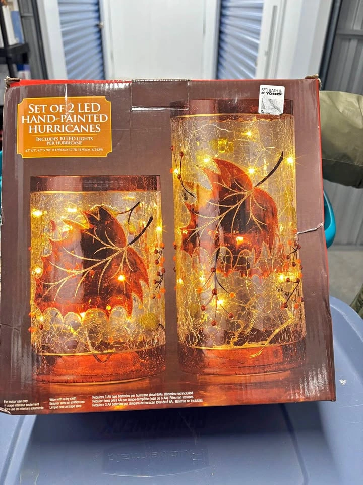 Fall glass LED lanterns