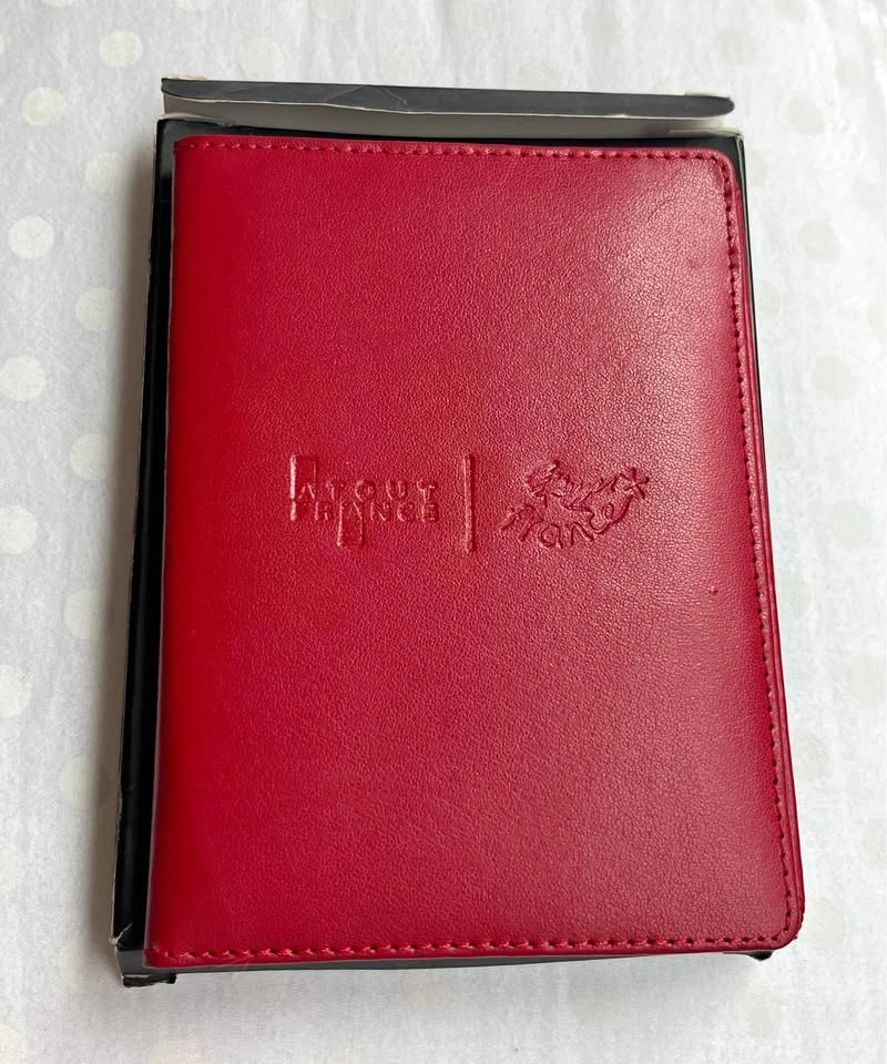 Red Leather Passport Holder - France
