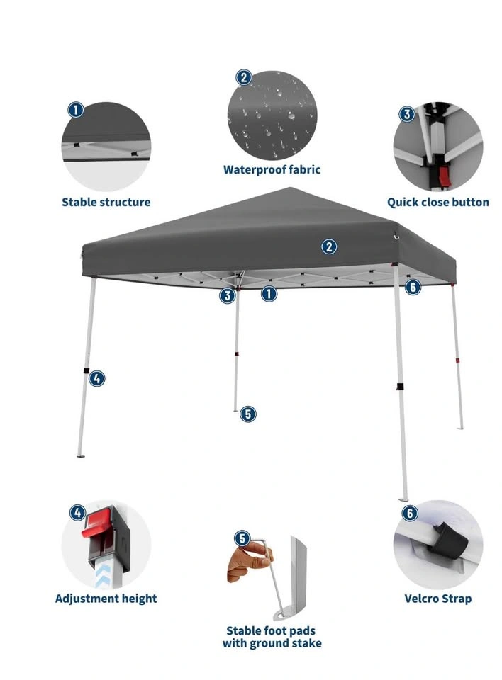 10x10 Ft Pop-Up Canopy Tent - Dark Grey - photo 5