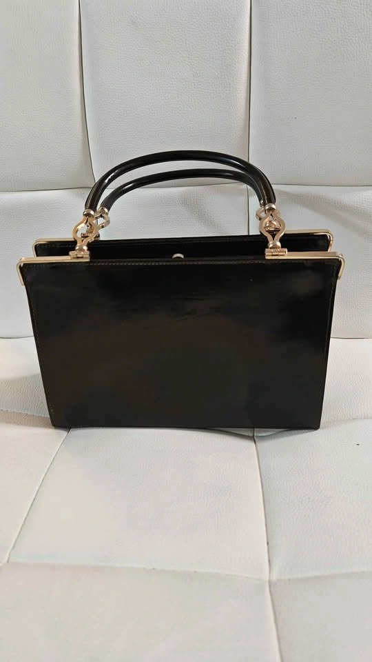 Patent Leather Vintage Style Handbag Purse - photo 2