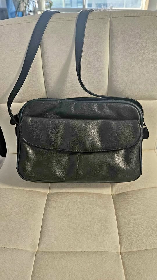 Black Leather Shoulder Crossbody Bag