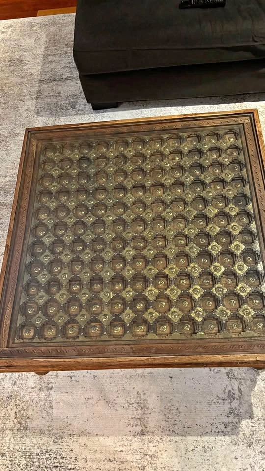 Square Hardwood Antique Coffee Table