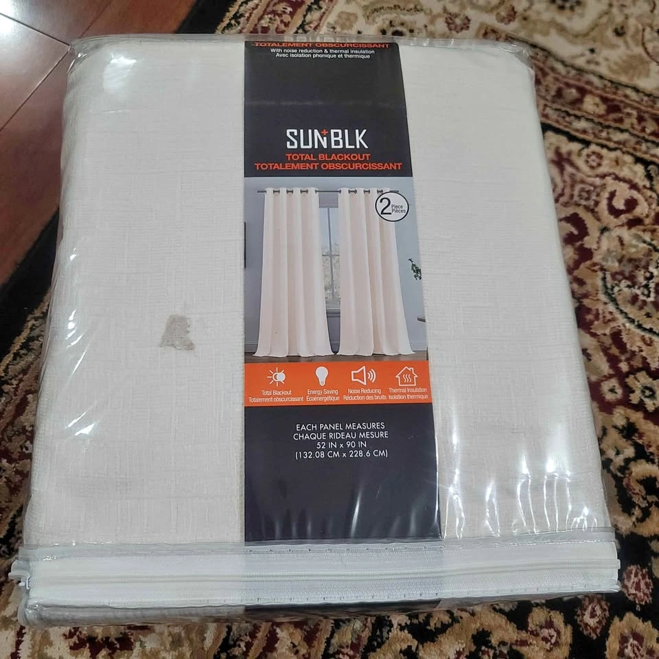 2 Piece Beige Total Blackout Curtains (New)