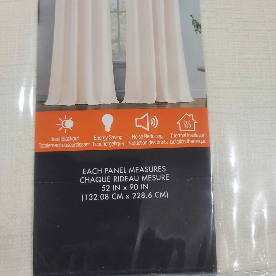 2 Piece Beige Total Blackout Curtains (New) - photo 2