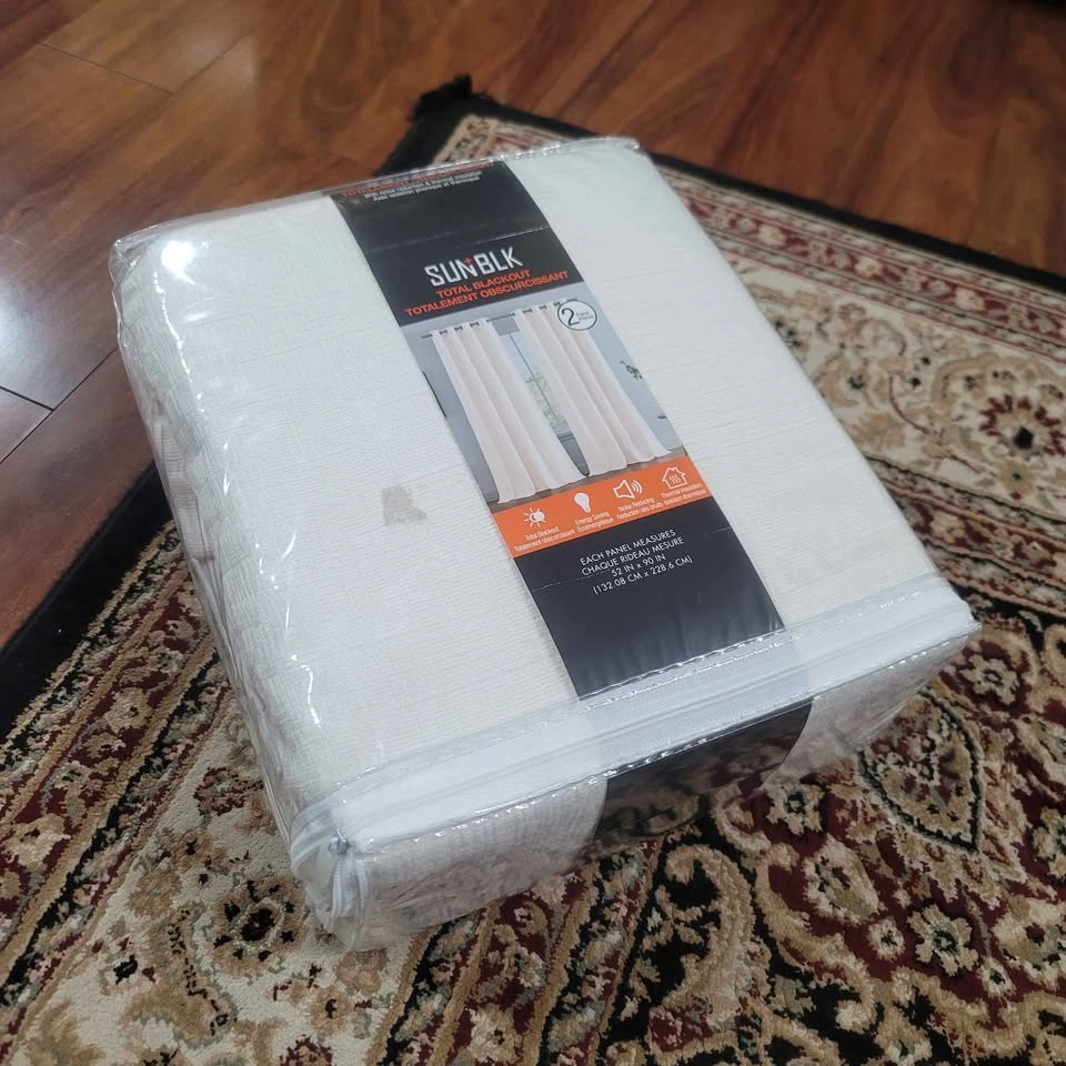 2 Piece Beige Total Blackout Curtains (New) - photo 3