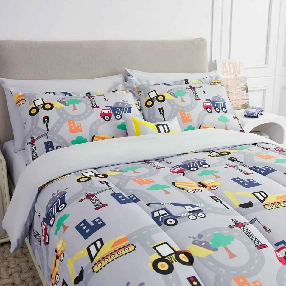 Mooreeke 6pc Twin Excavator Kids Bedding Set - New - photo 2