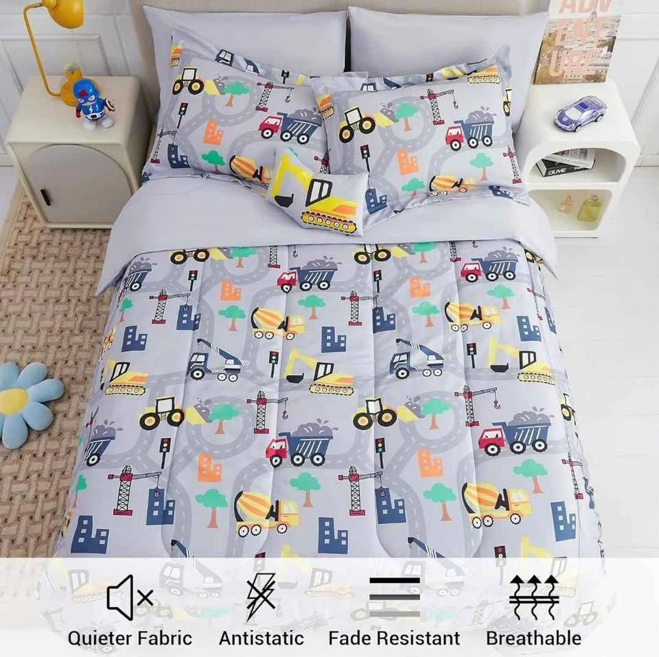 Mooreeke 6pc Twin Excavator Kids Bedding Set - New - photo 3