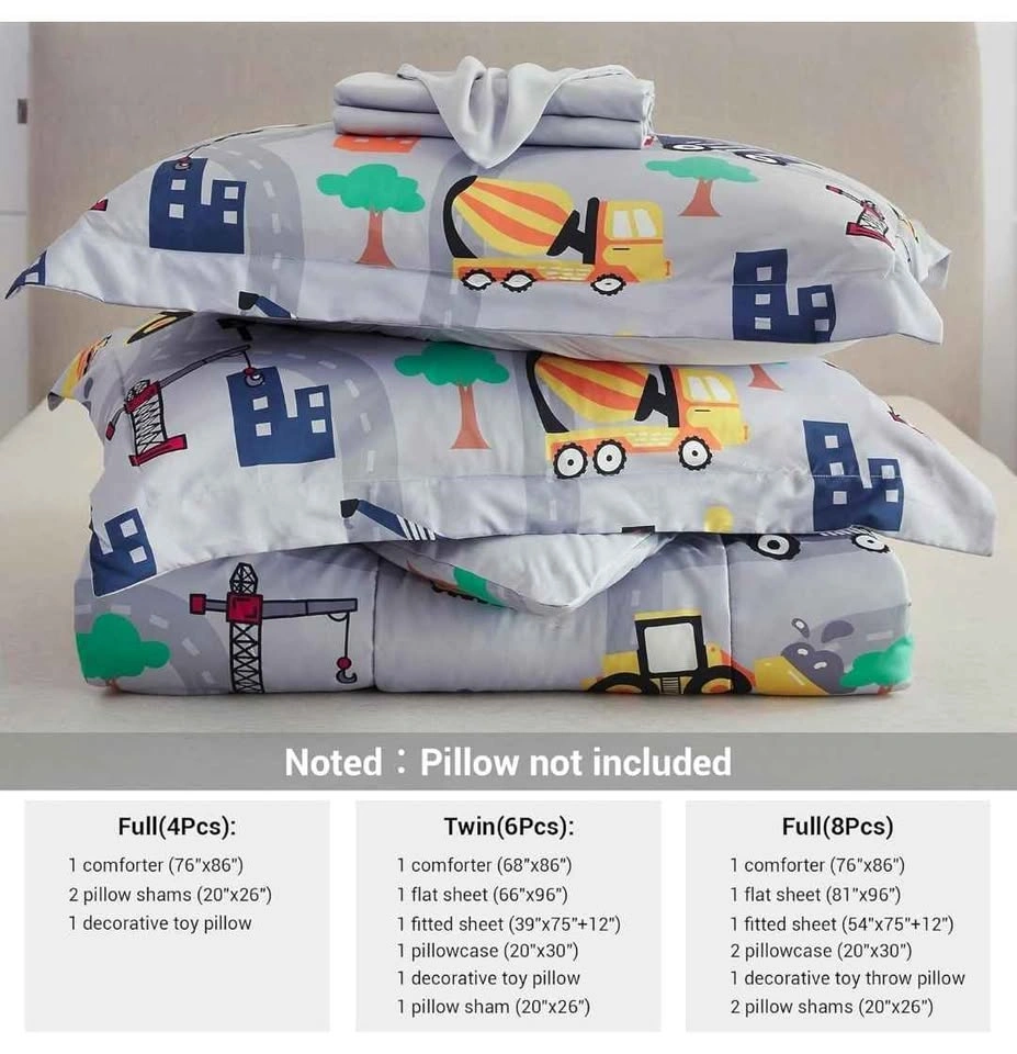 Mooreeke 6pc Twin Excavator Kids Bedding Set - New - photo 5