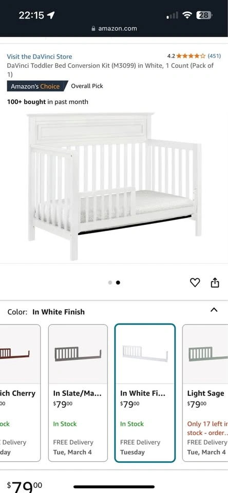 Davinci Crib Convertible Kit M3099 - photo 4
