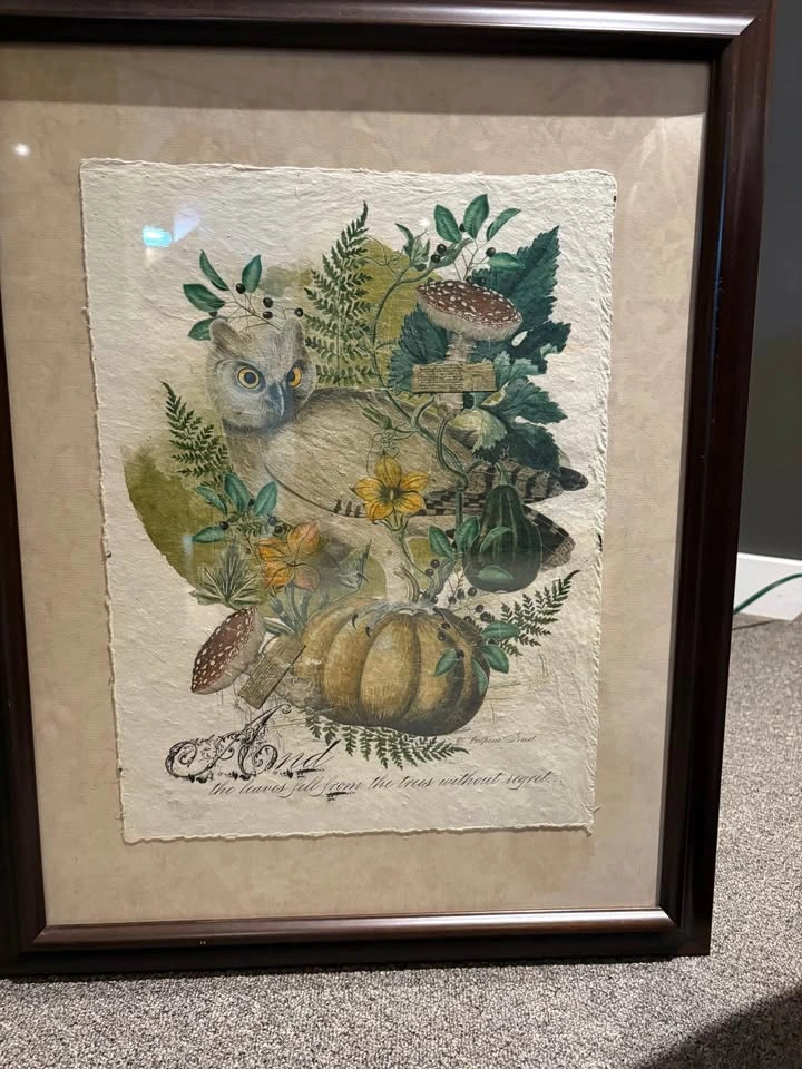 Artisan Woodland Owl Large Artwork Framed - photo 2
