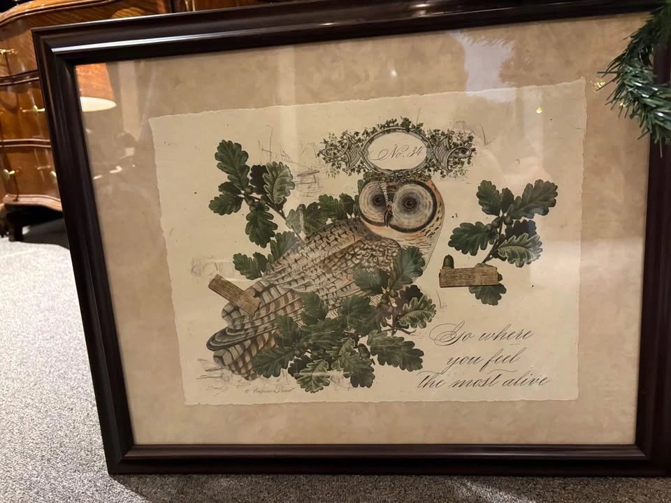 Artisan Woodland Owl Large Artwork Framed - photo 4