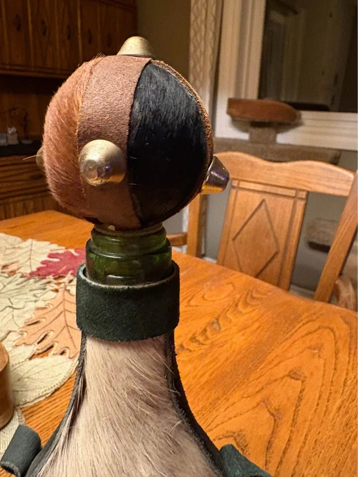 Rare Italian Cowhide Wine or Spirits Decanter - photo 5