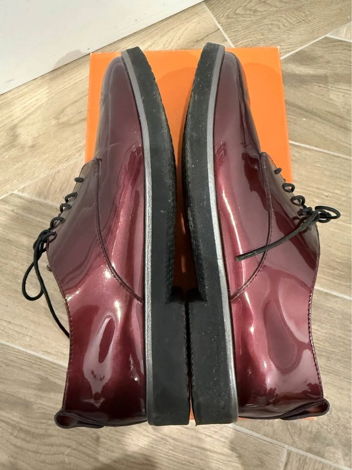 AGL Italy Leombruni Plum Patent Leather Oxfords Size 37.5 (US 7. - photo 3