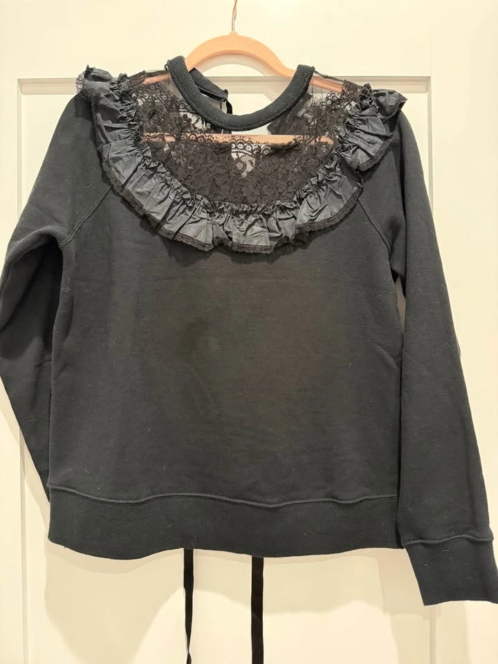 Marc Jacobs Black Lace Yoke Sweatshirt XS - photo 2
