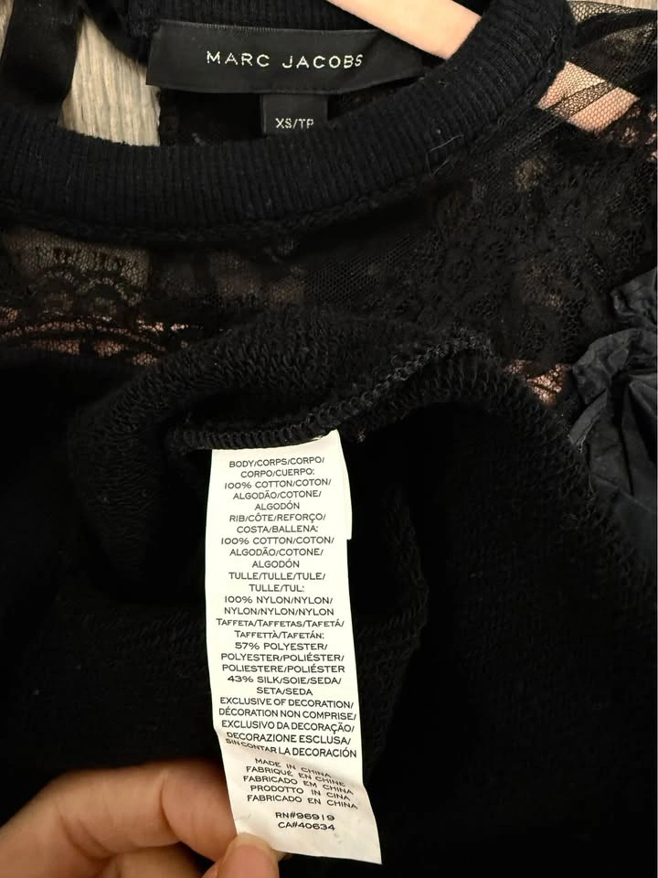 Marc Jacobs Black Lace Yoke Sweatshirt XS - photo 4