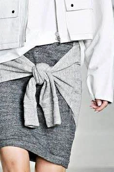 Phillip Lim grey tie front mini skirt XS