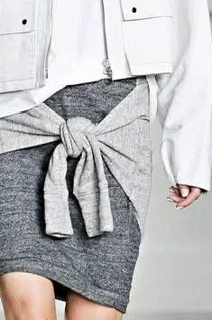 Phillip Lim grey tie front mini skirt XS