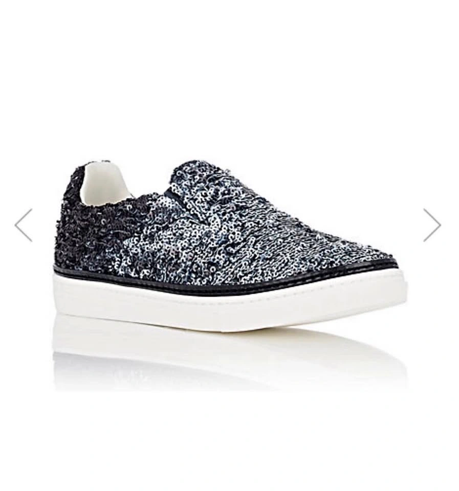 Maison Margiela Black Sequin Slip-On Sneakers - Size 7.5 (IT37.5