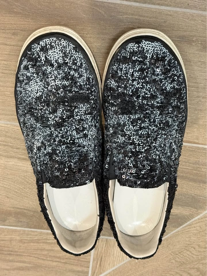 Maison Margiela Black Sequin Slip-On Sneakers - Size 7.5 (IT37.5 - photo 3