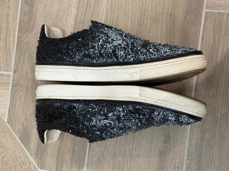 Maison Margiela Black Sequin Slip-On Sneakers - Size 7.5 (IT37.5 - photo 4