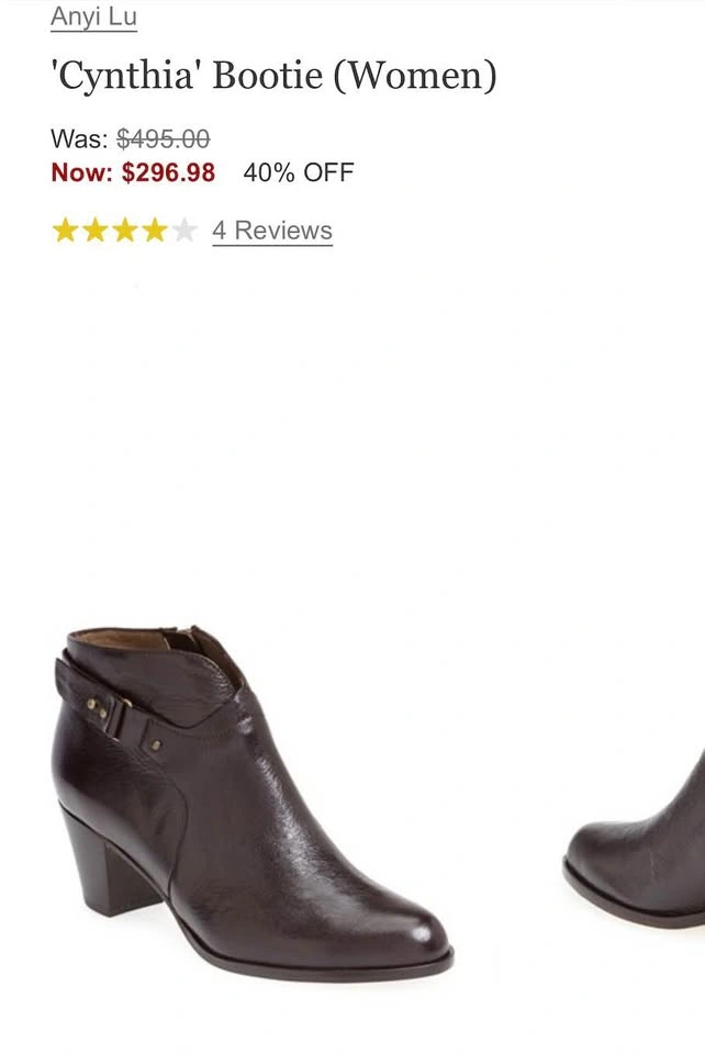 Anyi Lu Cynthia Brown Leather Bootie (Women) 37.5 - photo 2