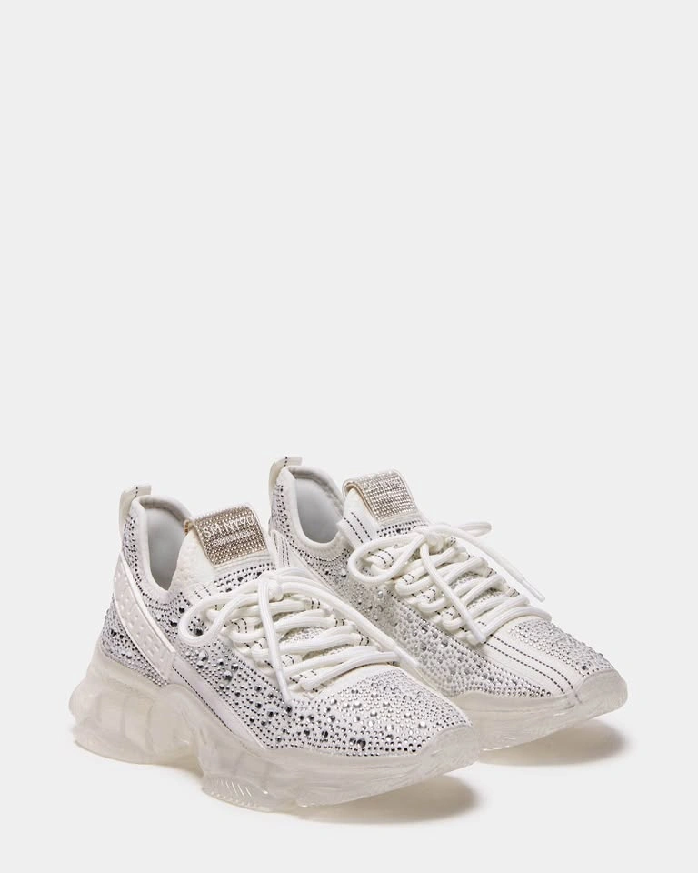 Steve Madden SM NY90 White Rhinestone Sneakers 7.5 - photo 2