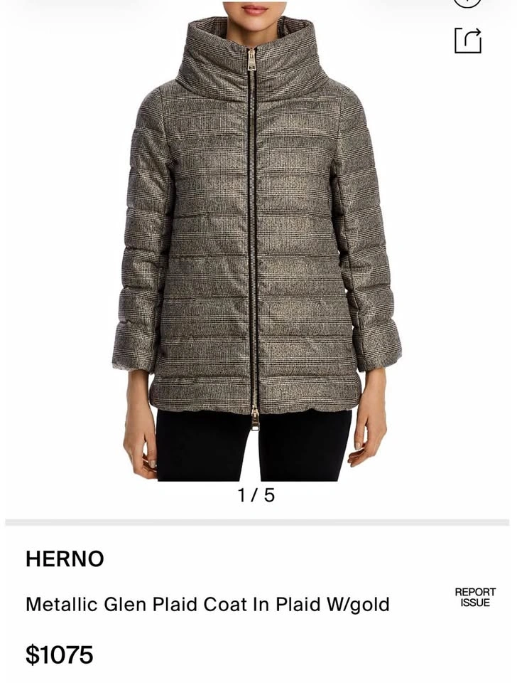 Herno Metallic Glen Plaid Coat - IT 40 (Runs Small, Fits US 2/XS