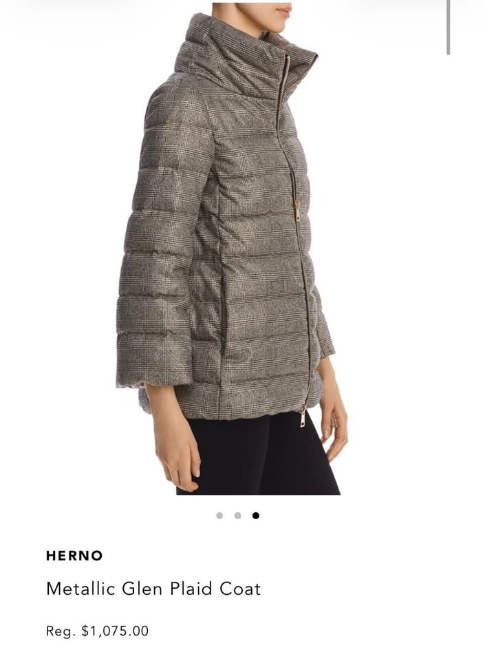 Herno Metallic Glen Plaid Coat - IT 40 (Runs Small, Fits US 2/XS - photo 2