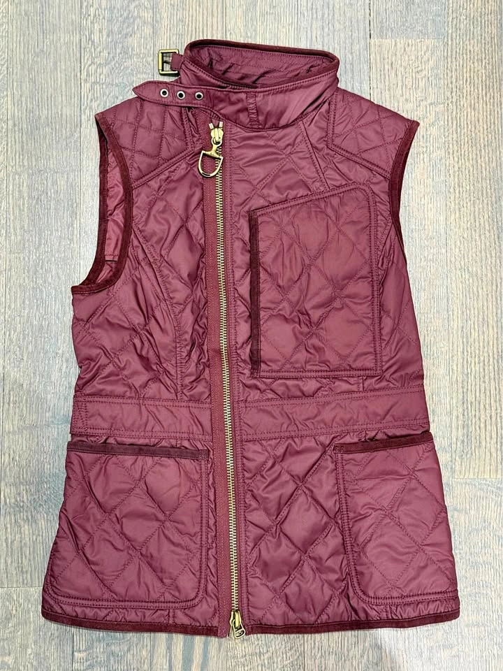 Ralph Lauren Equestrian Down Vest - Burgundy - Size 2