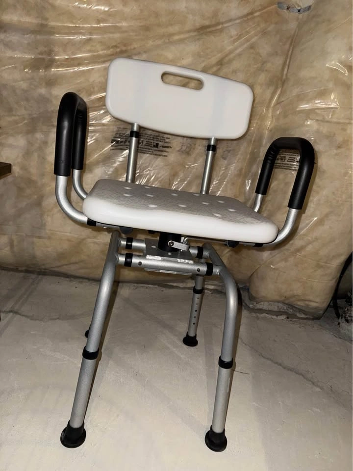 Swivel Shower Chair with Armrests – Adjustable Height - photo 2