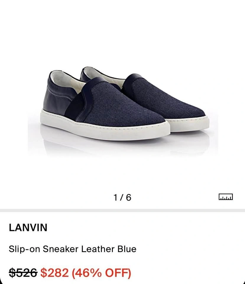 Lanvin Navy Blue Slip-on Sneakers Size 38 (7.5)