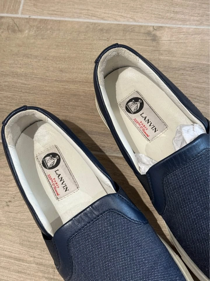 Lanvin Navy Blue Slip-on Sneakers Size 38 (7.5) - photo 3