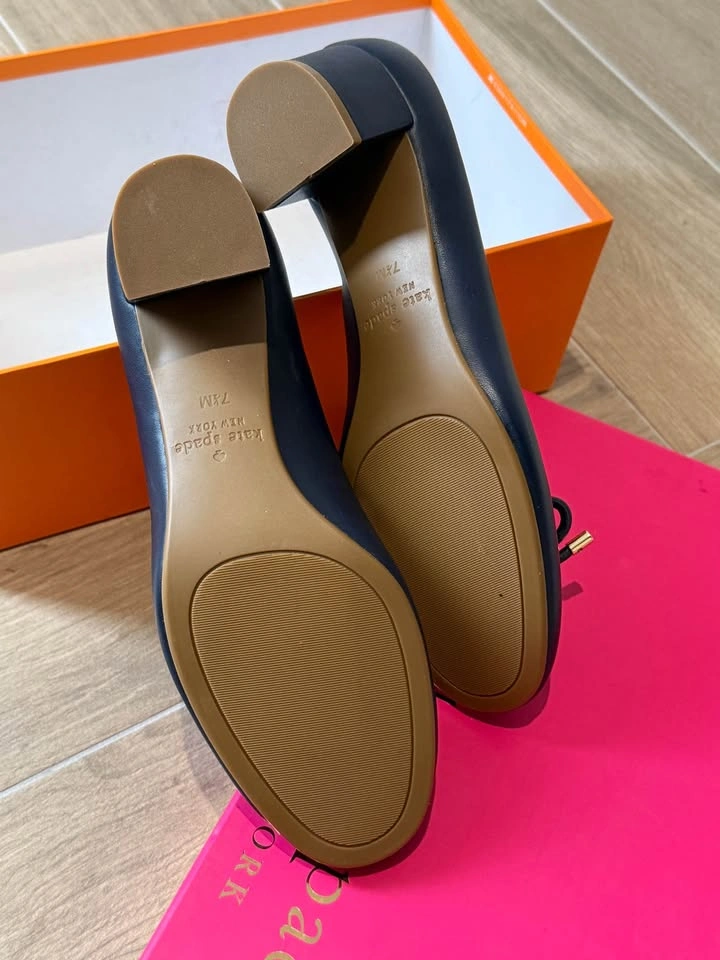 NIB Kate Spade Navy Scalloped Block Heel Pumps 7.5M - photo 3