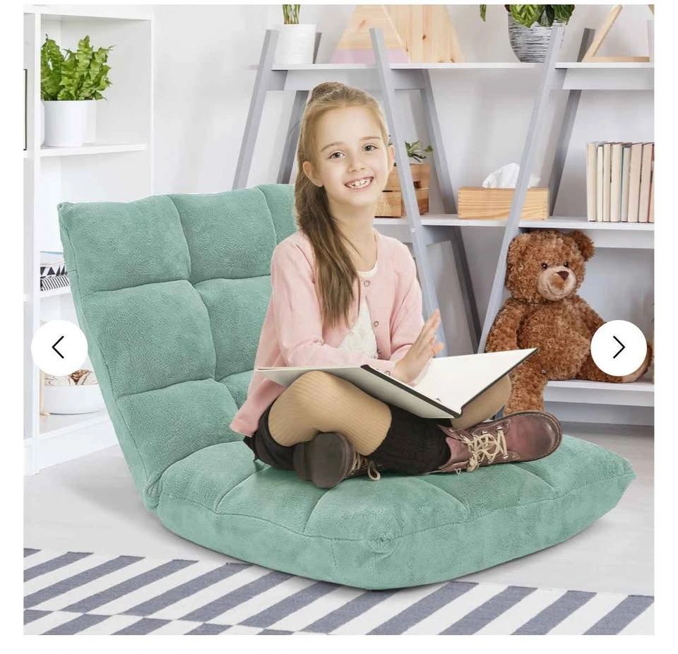 Folding Gaming Floor Chair with Back Support - Green - photo 3