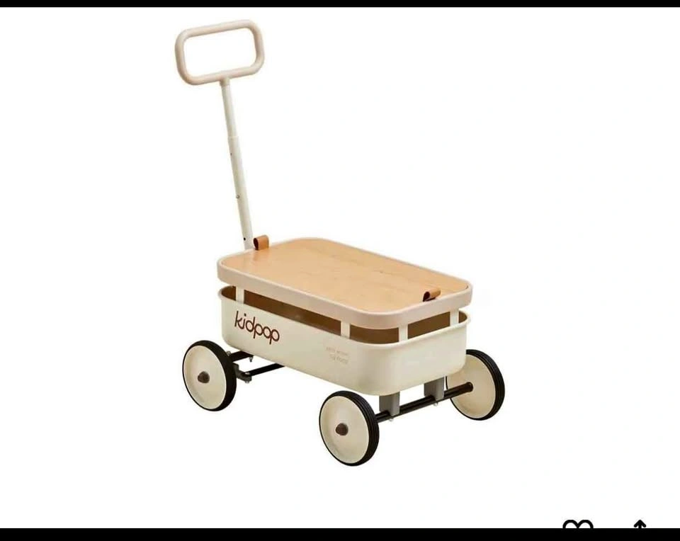 3-in-1 Kids Push Walker & Wagon with Removable Wooden Cover