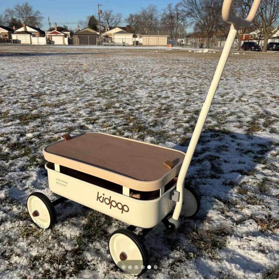 3-in-1 Kids Push Walker & Wagon with Removable Wooden Cover - photo 5
