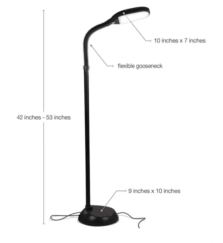 Bright LED Floor Gooseneck Adjustable Reading Lamp for Over Chai - photo 2