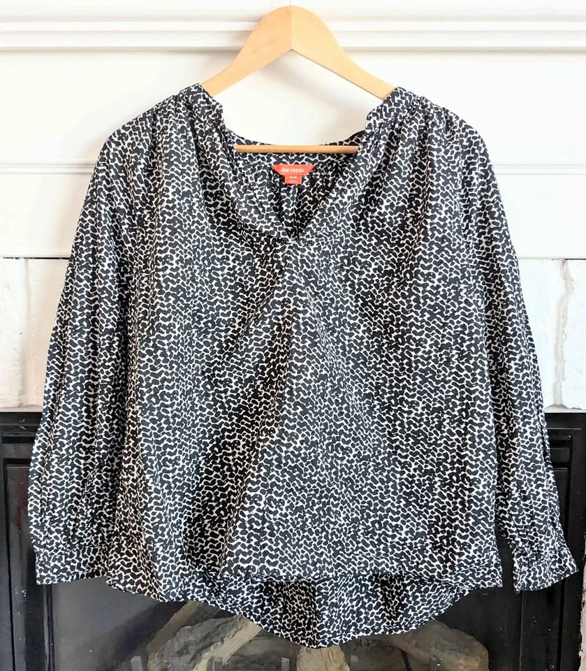 SPRING Black & White Print Blouse – Size M