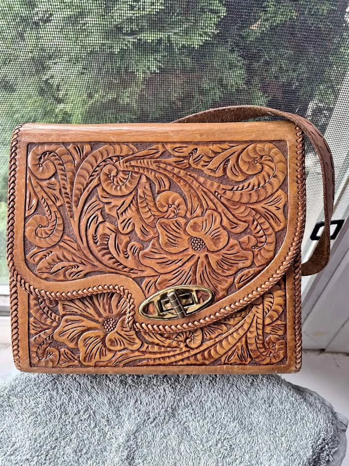 Vintage Hand-Tooled Leather Purse