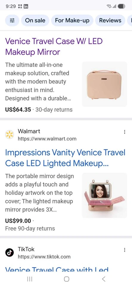 Impressions Vanity Venice Travel Case LED Makeup Mirror Peach - photo 5