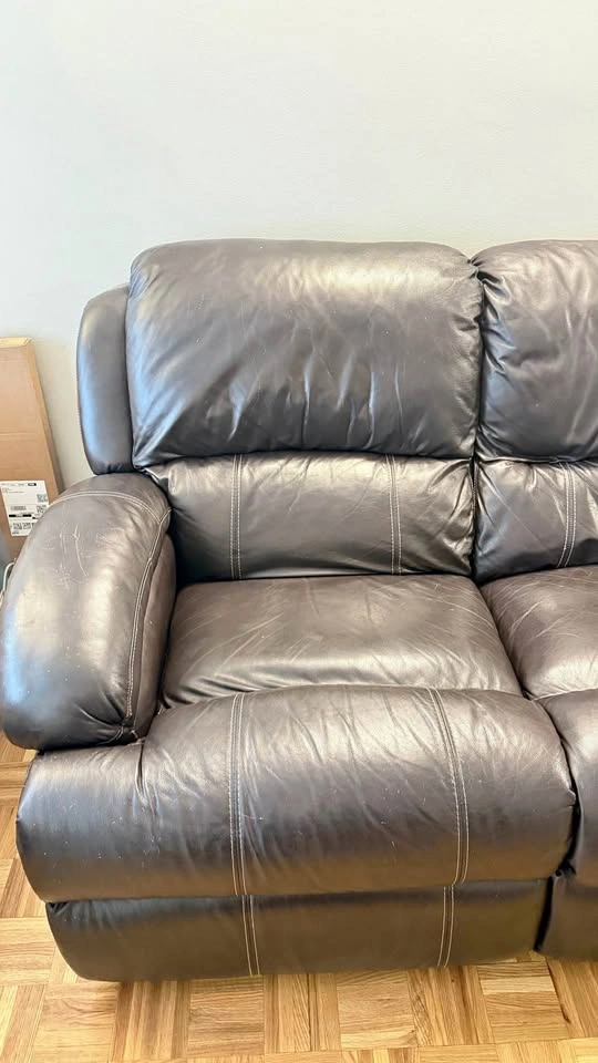 Dark Brown Leather Reclining couch