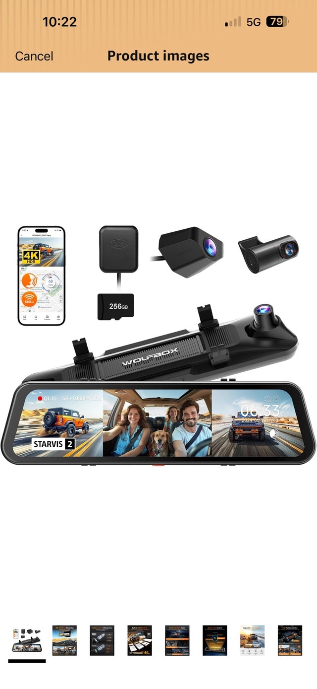 3 Channel 4K Rear View Mirror Camera, 8MP STARVIS IMX678