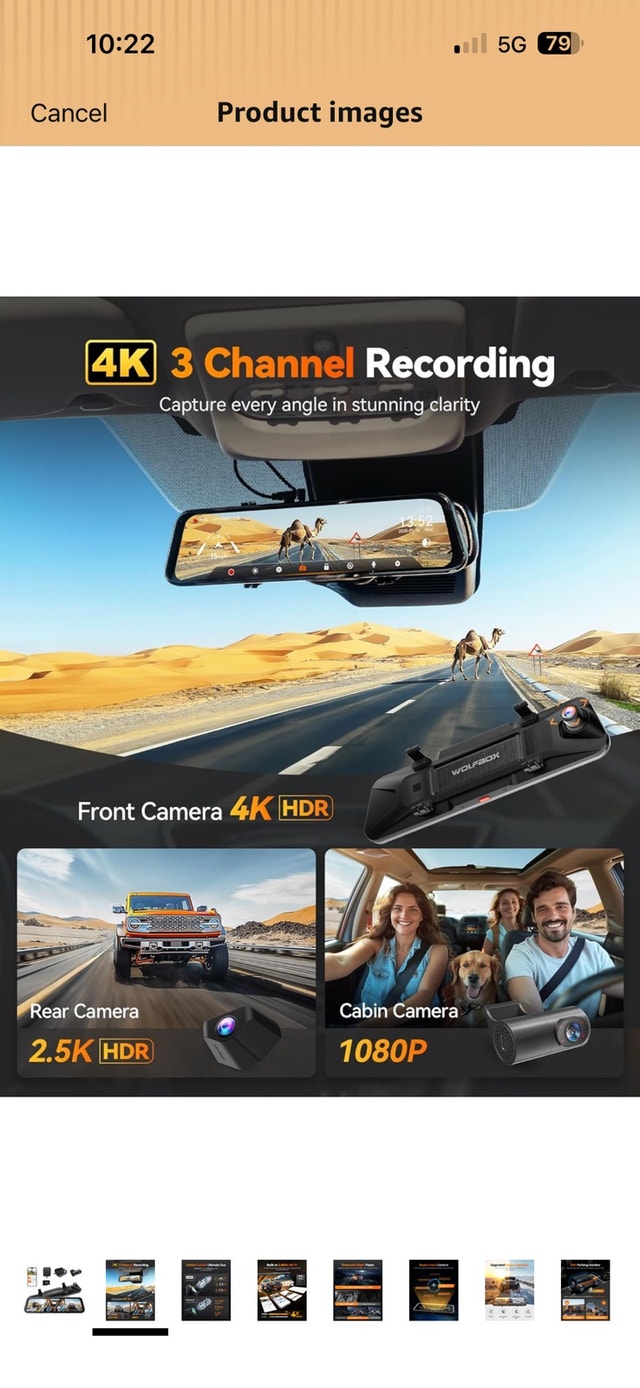 3 Channel 4K Rear View Mirror Camera, 8MP STARVIS IMX678 - photo 2