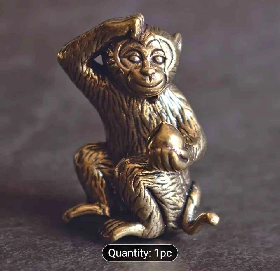 Brass Monkey Decoration, Art Deco Sculpture