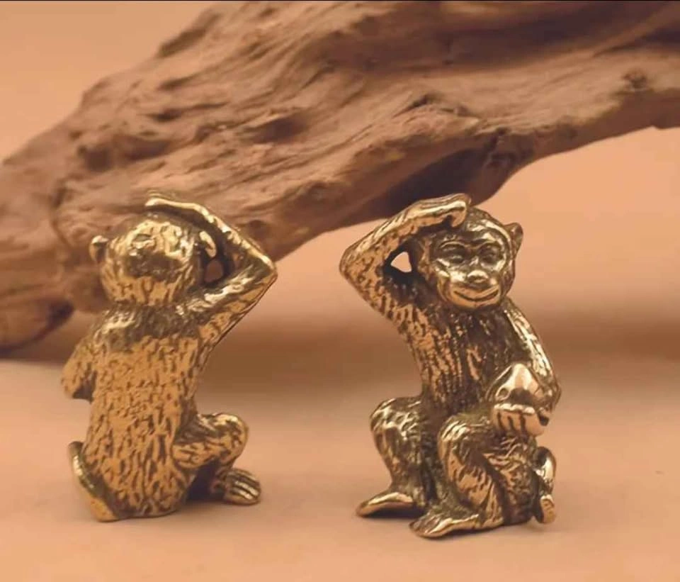 Brass Monkey Decoration, Art Deco Sculpture - photo 3