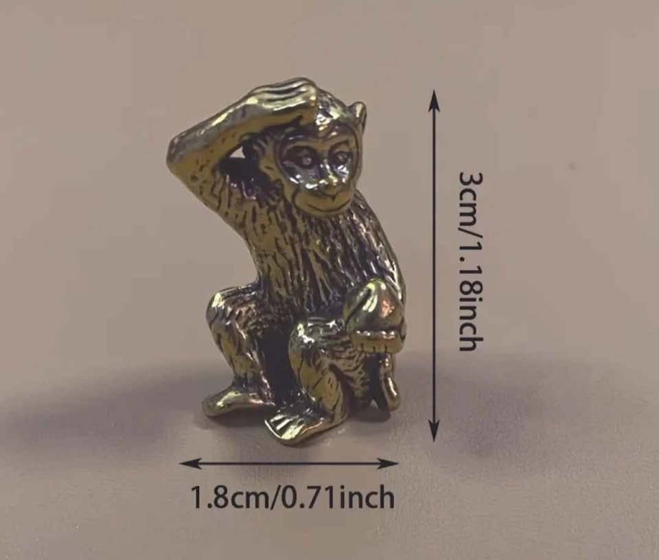 Brass Monkey Decoration, Art Deco Sculpture - photo 4