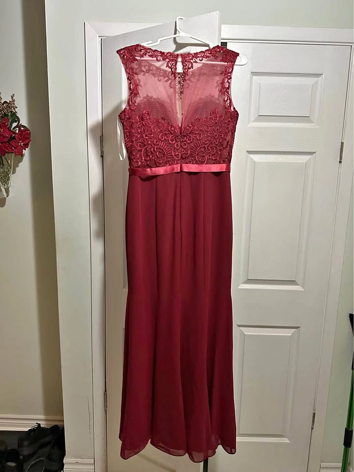 Wine Dress with Lace
