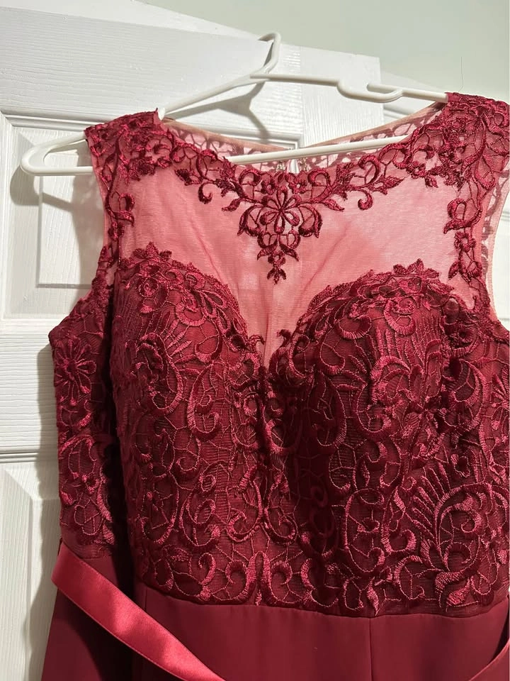 Wine Dress with Lace - photo 2